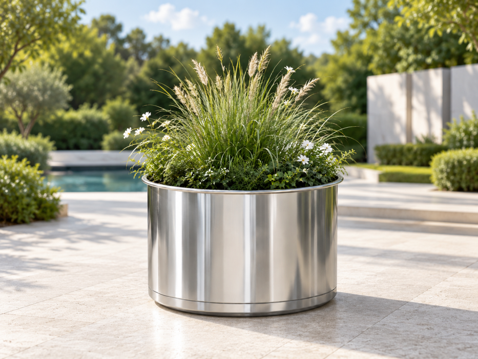 Stainless steel planter 75 litres