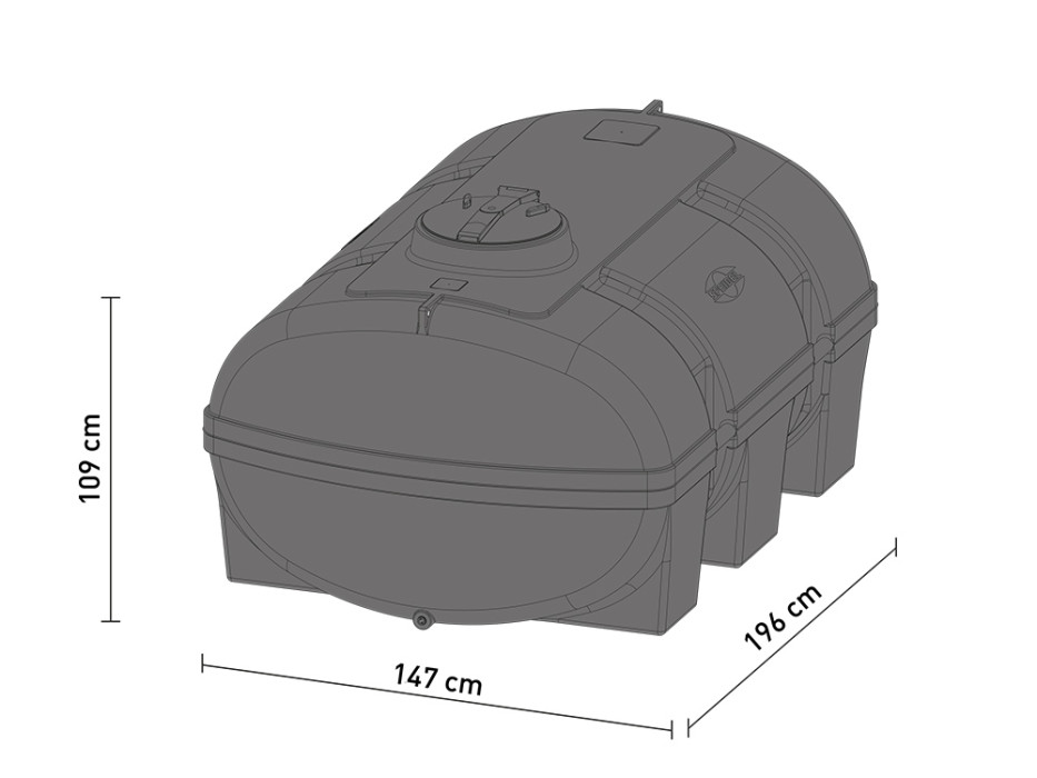 2,000-litre multi-use barrels with anti slosh baffleap, yellow